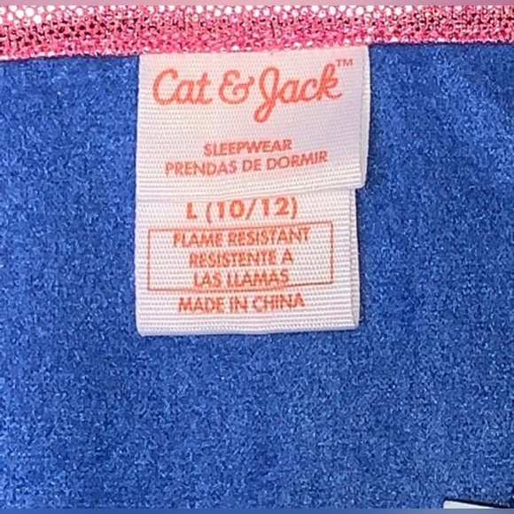 Cat & Jack Leopard Hooded Ears Girls Pajama Onesie Blue Burst Sz Large - Picture 5 of 6